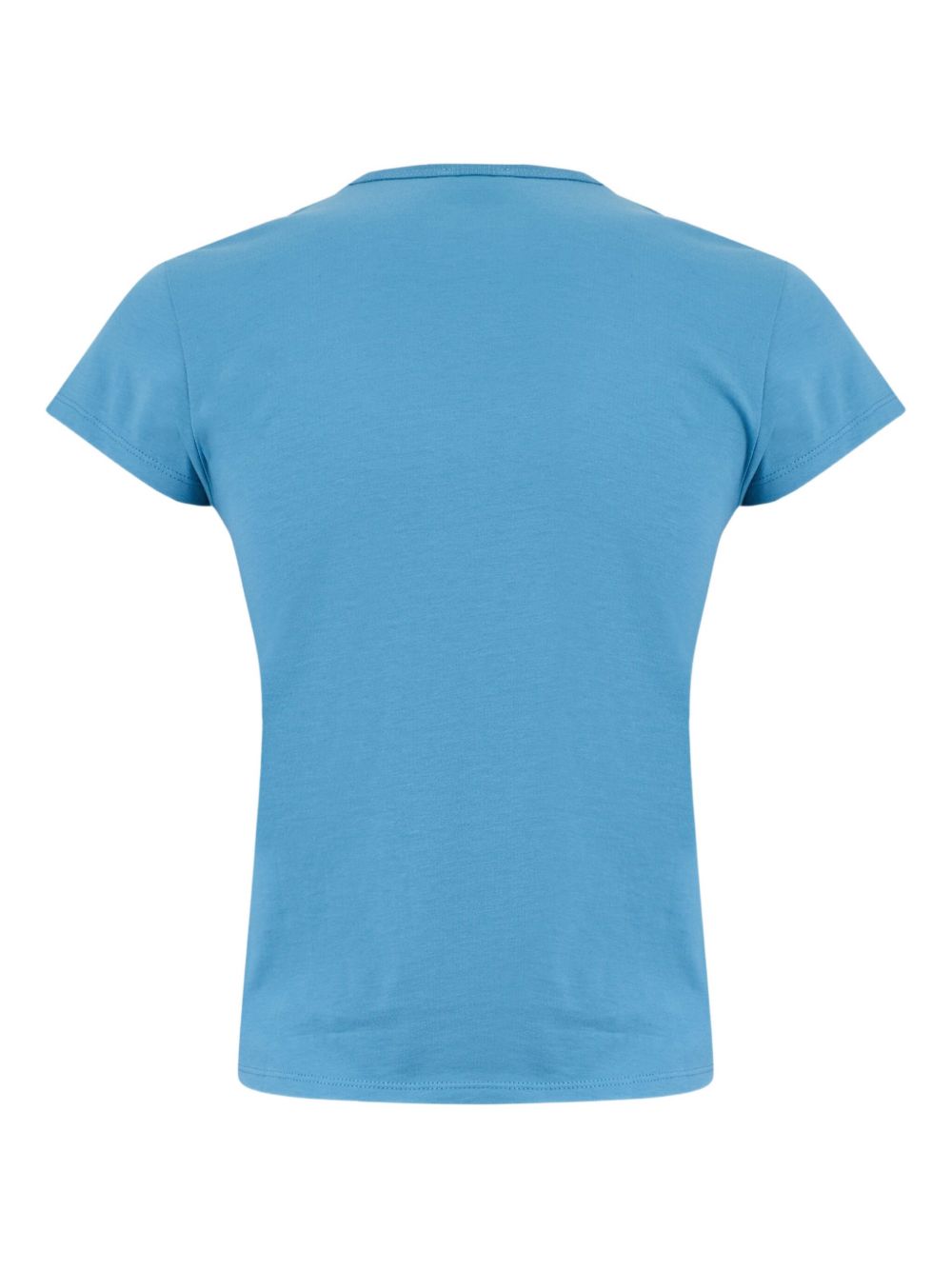 The Attico Embroidered Jersey Cotton T-Shirt Clear Blue