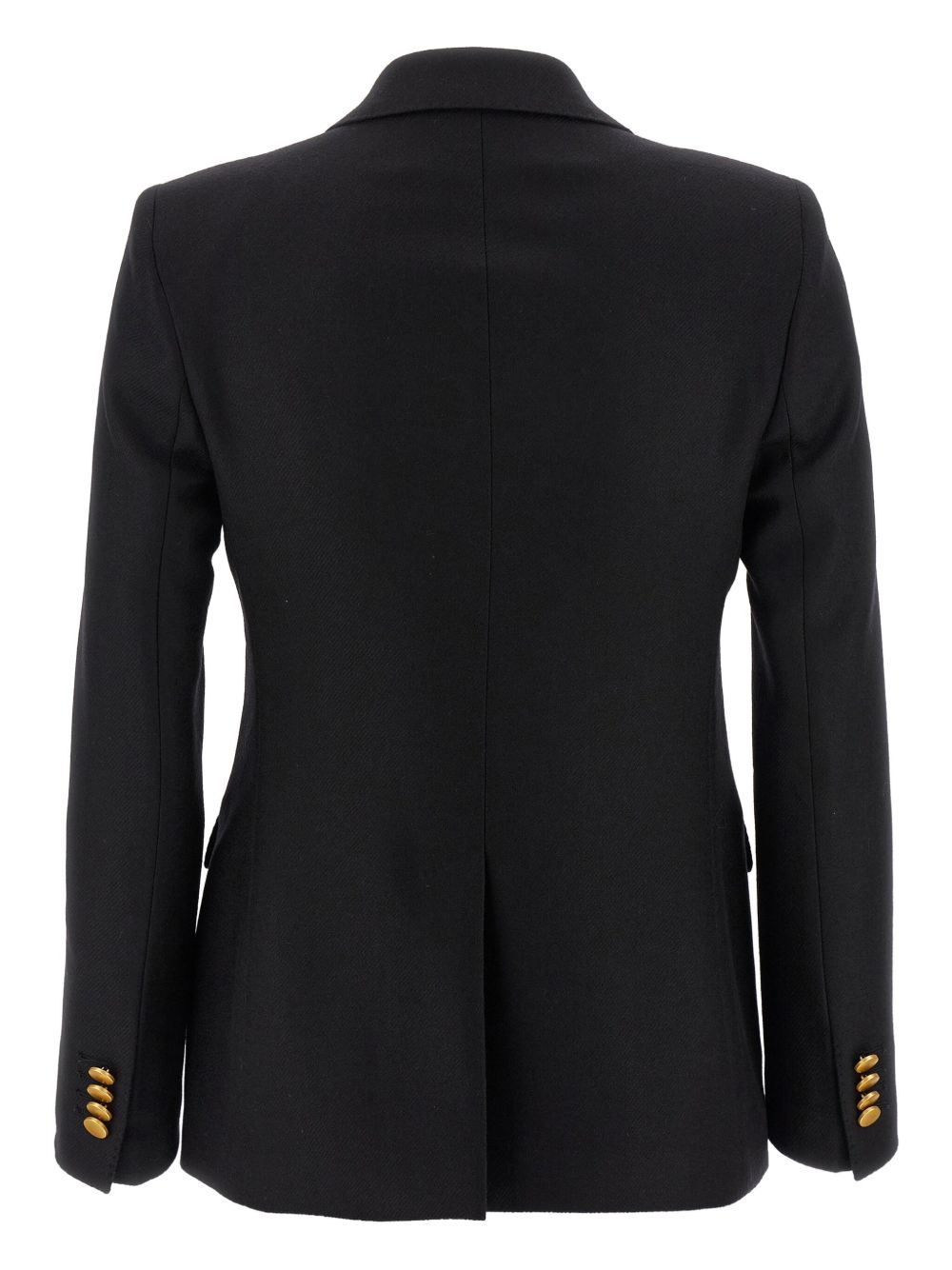 Tagliatore Double-Breasted Wool Jacket with Peak Lapels Black