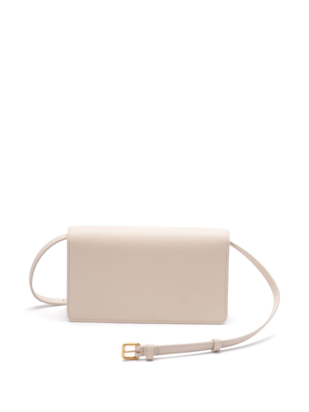 Valentino Garavani VLogo Signature Mini Clutch in Ivory Silk and Leather Ivory