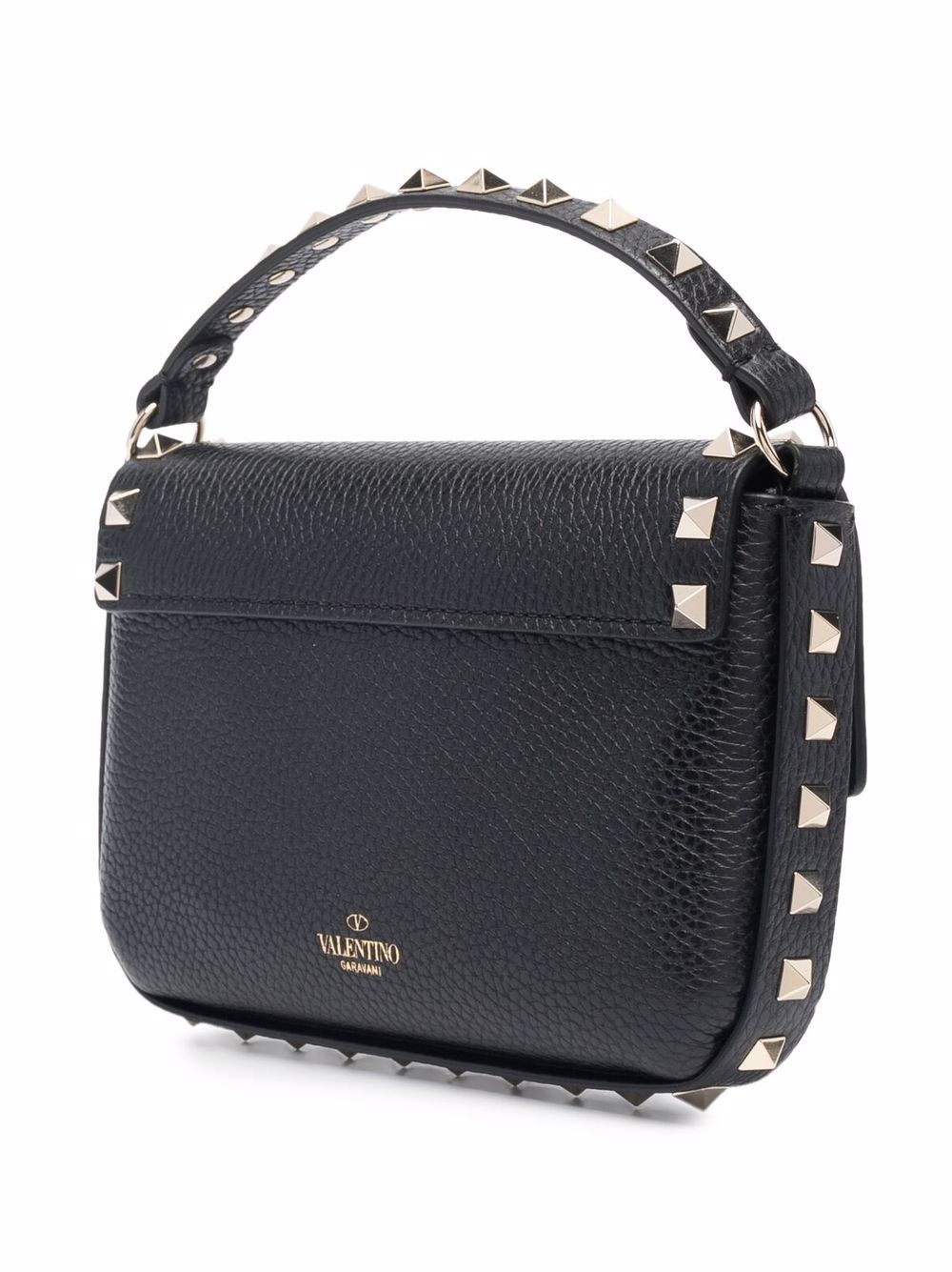 Valentino Garavani Rockstud Mini Leather and Silk Clutch Bag Black