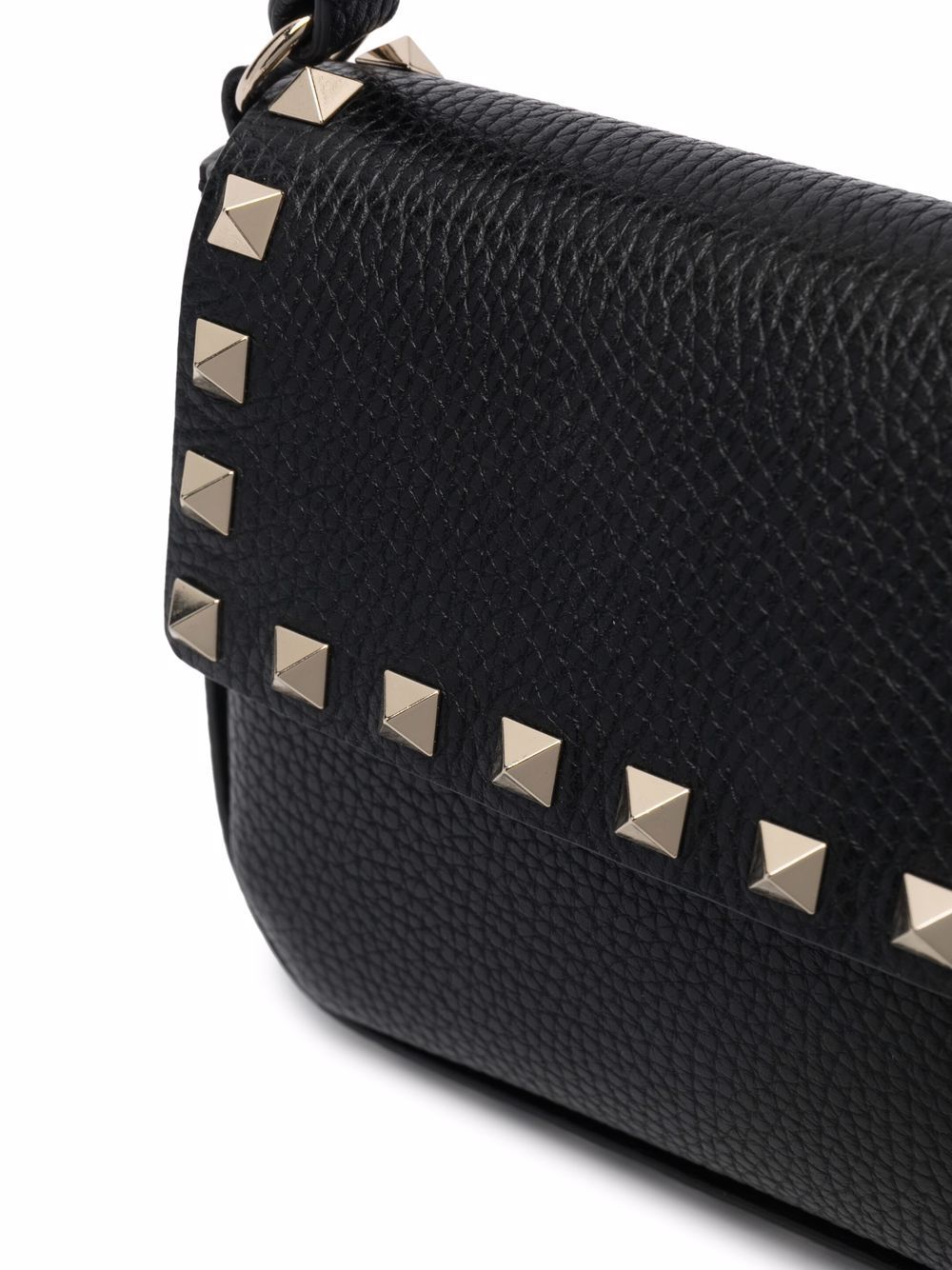 Valentino Garavani Rockstud Mini Leather and Silk Clutch Bag Black