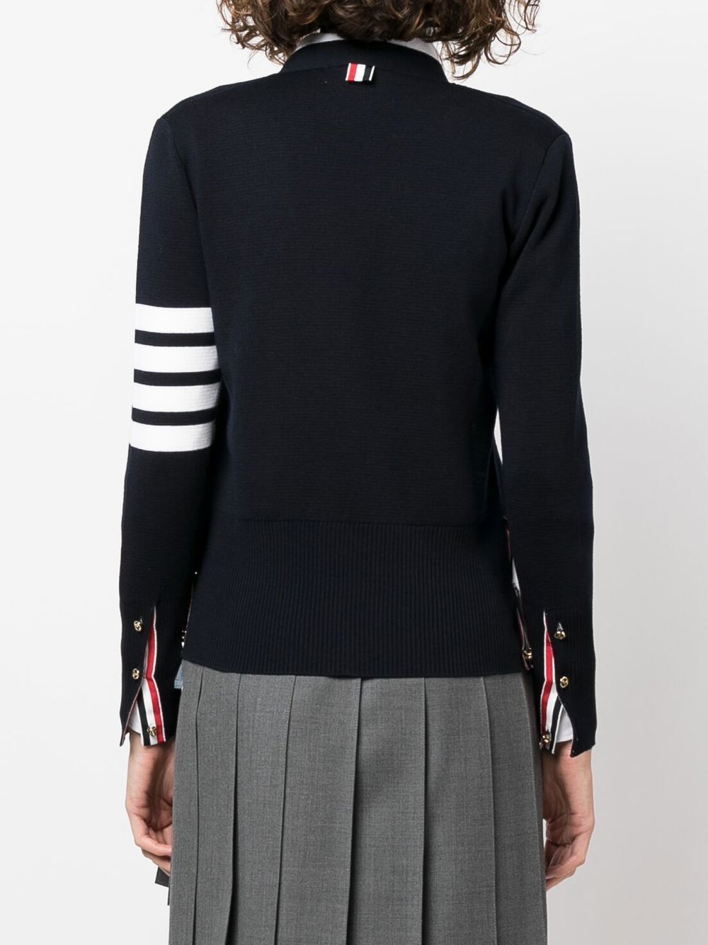 Thom Browne 4-Bar Wool Cardigan Blue