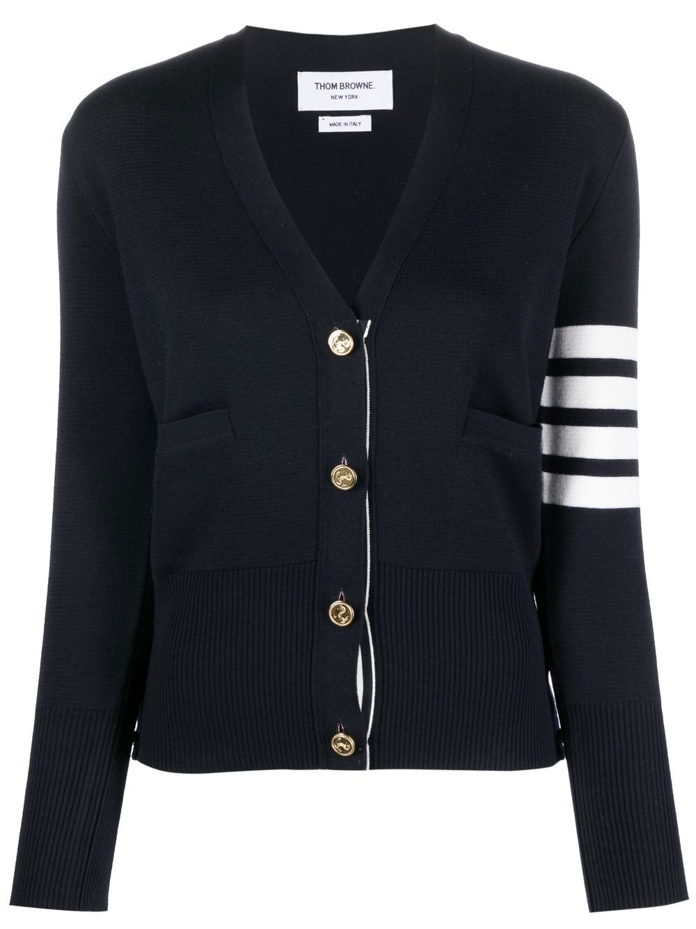 Thom Browne 4-Bar Wool Cardigan Blue
