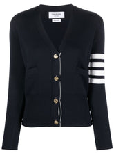 Thom Browne 4-Bar Wool Cardigan Blue