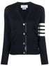 Thom Browne 4-Bar Wool Cardigan Blue