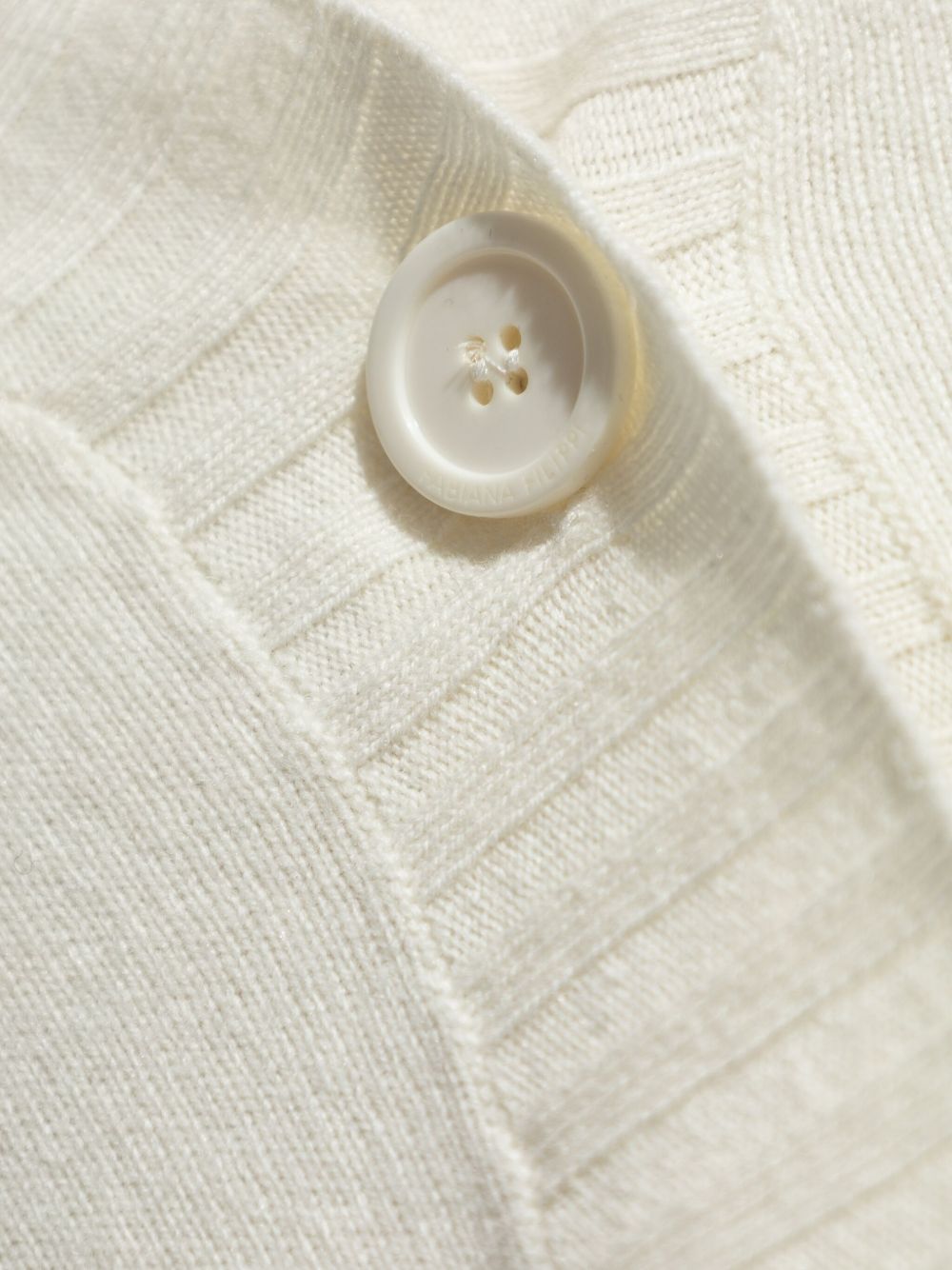 Fabiana Filippi V-Neck Wool-Silk Sweater Cream