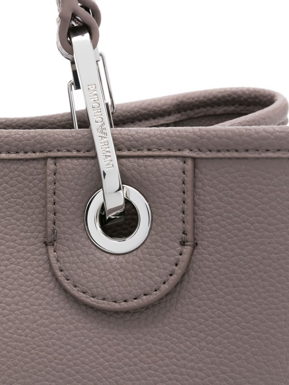 Emporio Armani MyEA Small Pebbled Shopper Bag Dove Grey