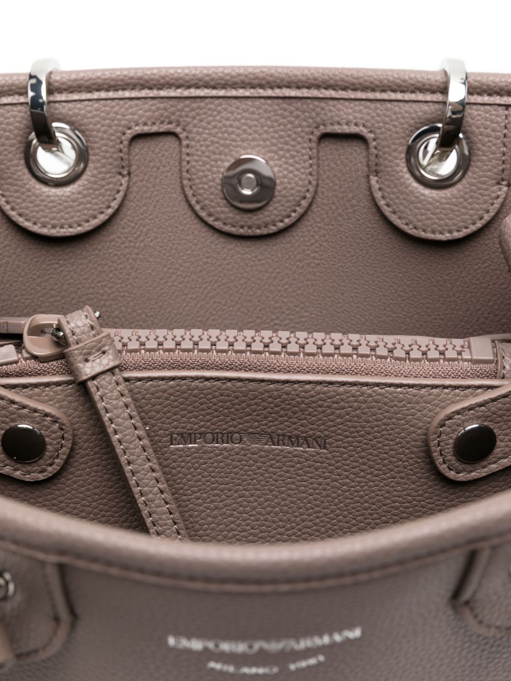 Emporio Armani MyEA Small Pebbled Shopper Bag Dove Grey