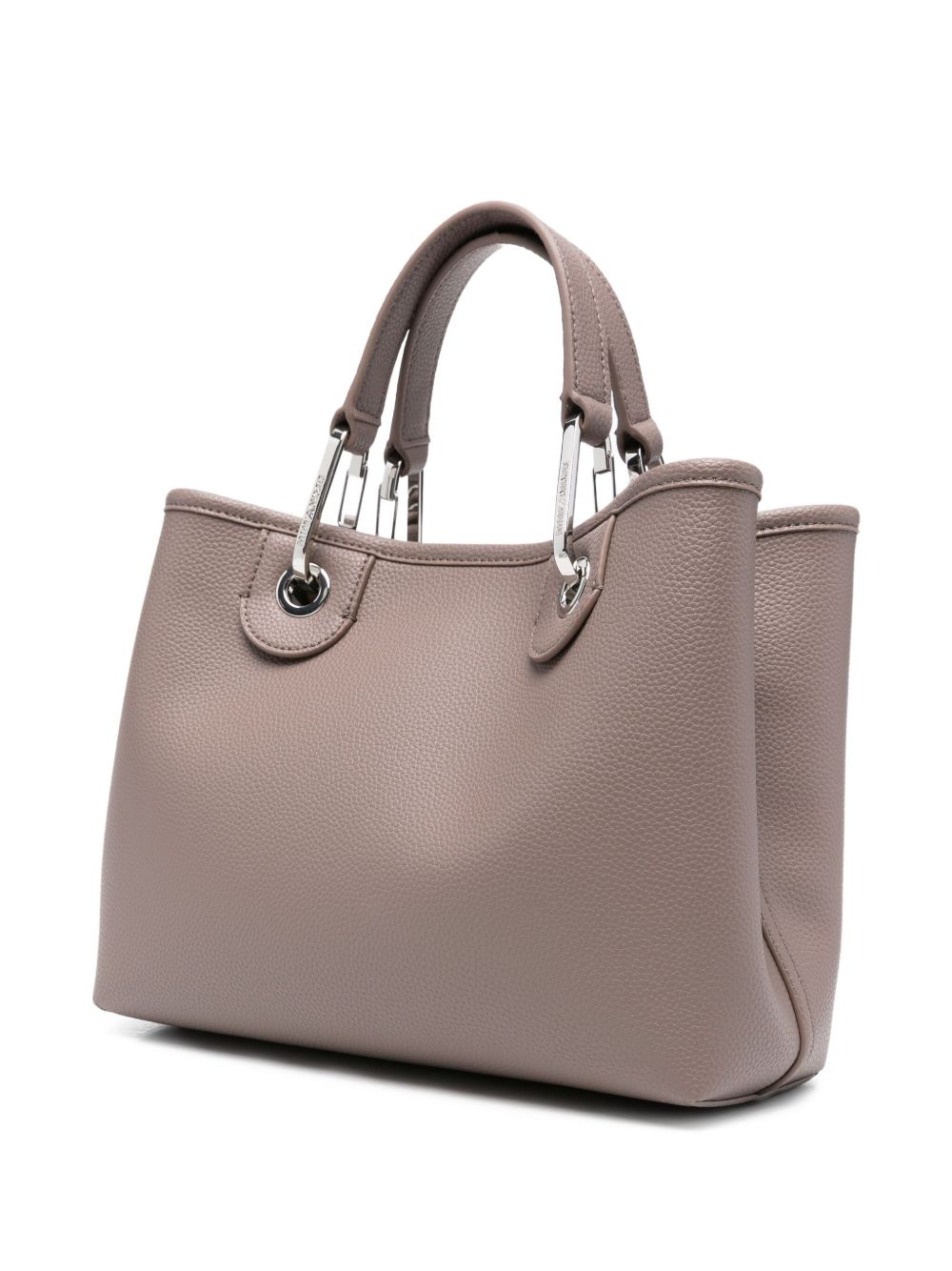 Emporio Armani MyEA Small Pebbled Shopper Bag Dove Grey