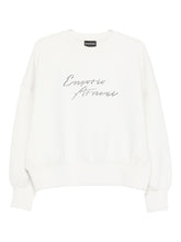Emporio Armani Logo Silk-Blend Crewneck Sweater Ivory