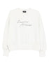 Emporio Armani Logo Silk-Blend Crewneck Sweater Ivory
