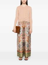 Pierre Louis Mascia Floral Silk Printed Trousers Beige