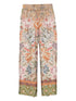 Pierre Louis Mascia Floral Silk Printed Trousers Beige