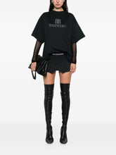 Balenciaga Oversized Logo-Print Cotton T-Shirt Black Black