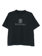 Balenciaga Oversized Logo-Print Cotton T-Shirt Black Black