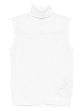 Emporio Armani Wool and Silk Turtle-Neck Top White