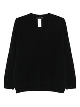 Fabiana Filippi Ribbed Wool V-Neck Sweater Black