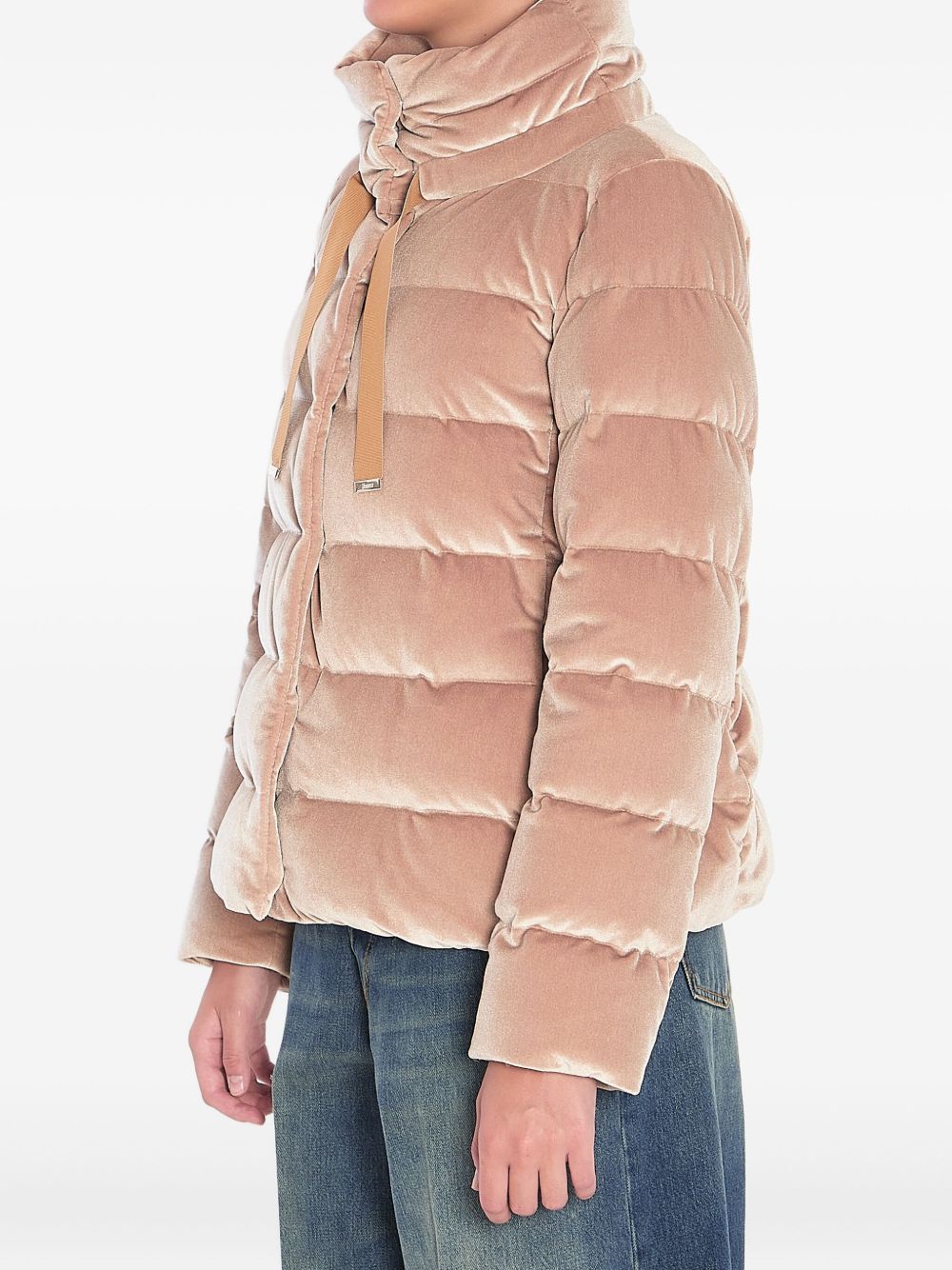 Herno Short Quilted Velvet Down Jacket Camel camel