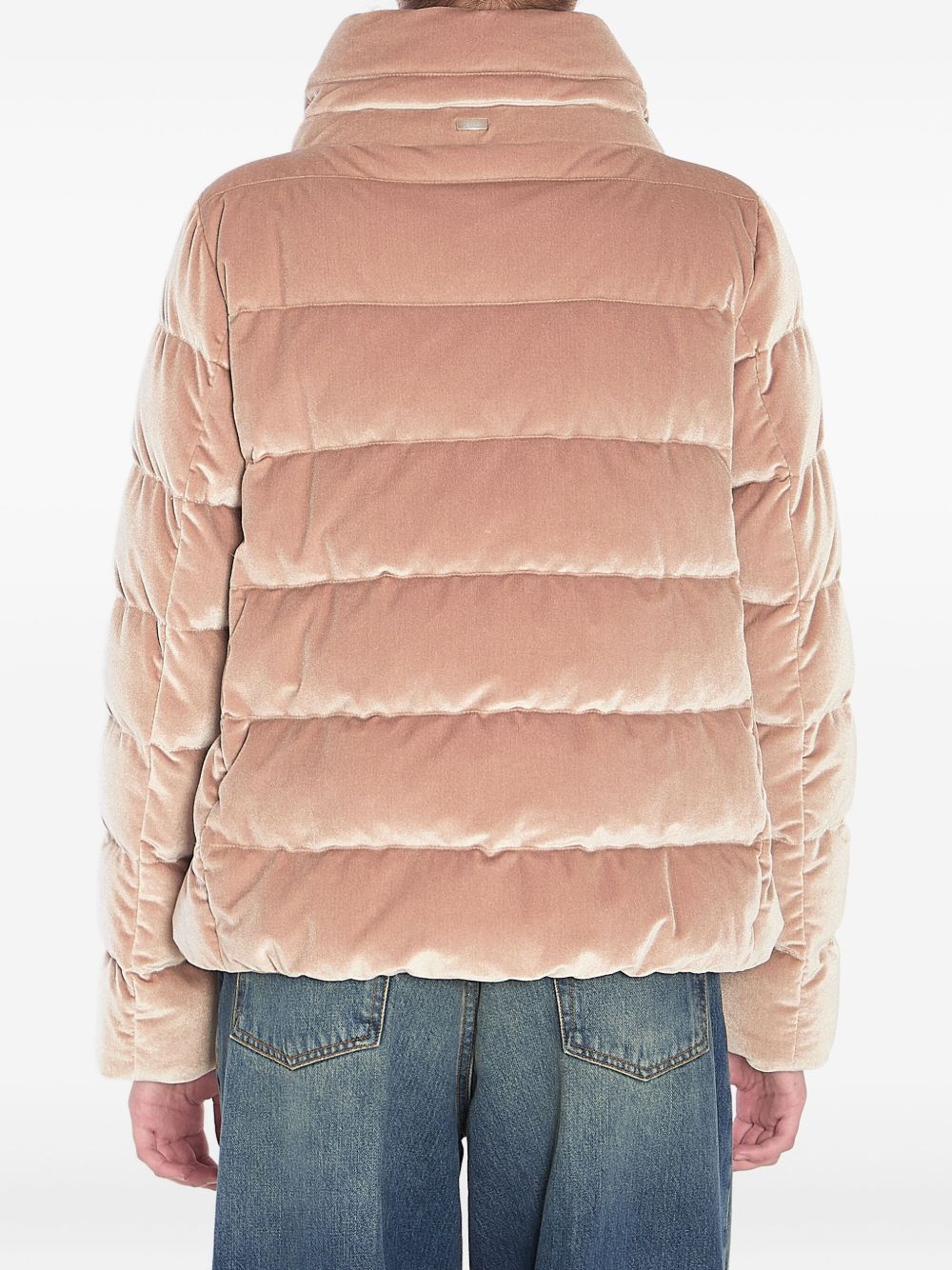 Herno Short Quilted Velvet Down Jacket Camel camel