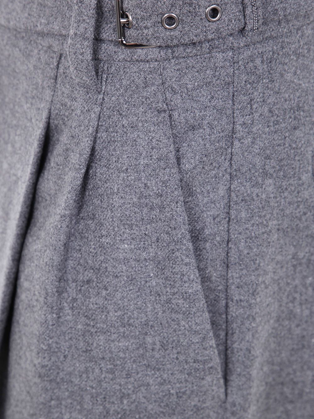 Brunello Cucinelli High-Rise Pleated Wool Trousers Grey Grey