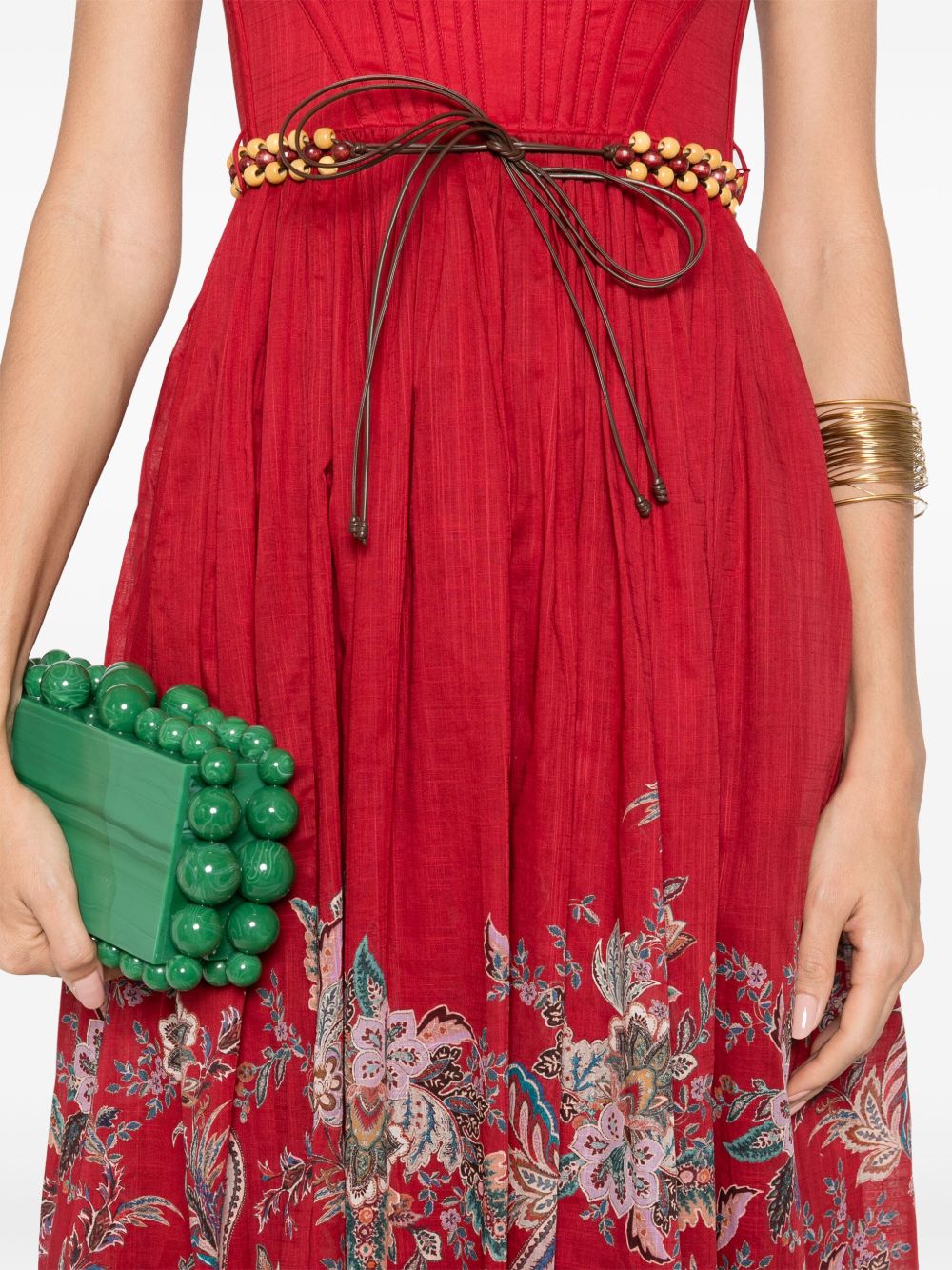 Zimmermann Rhiannon Printed Midi Dress Red