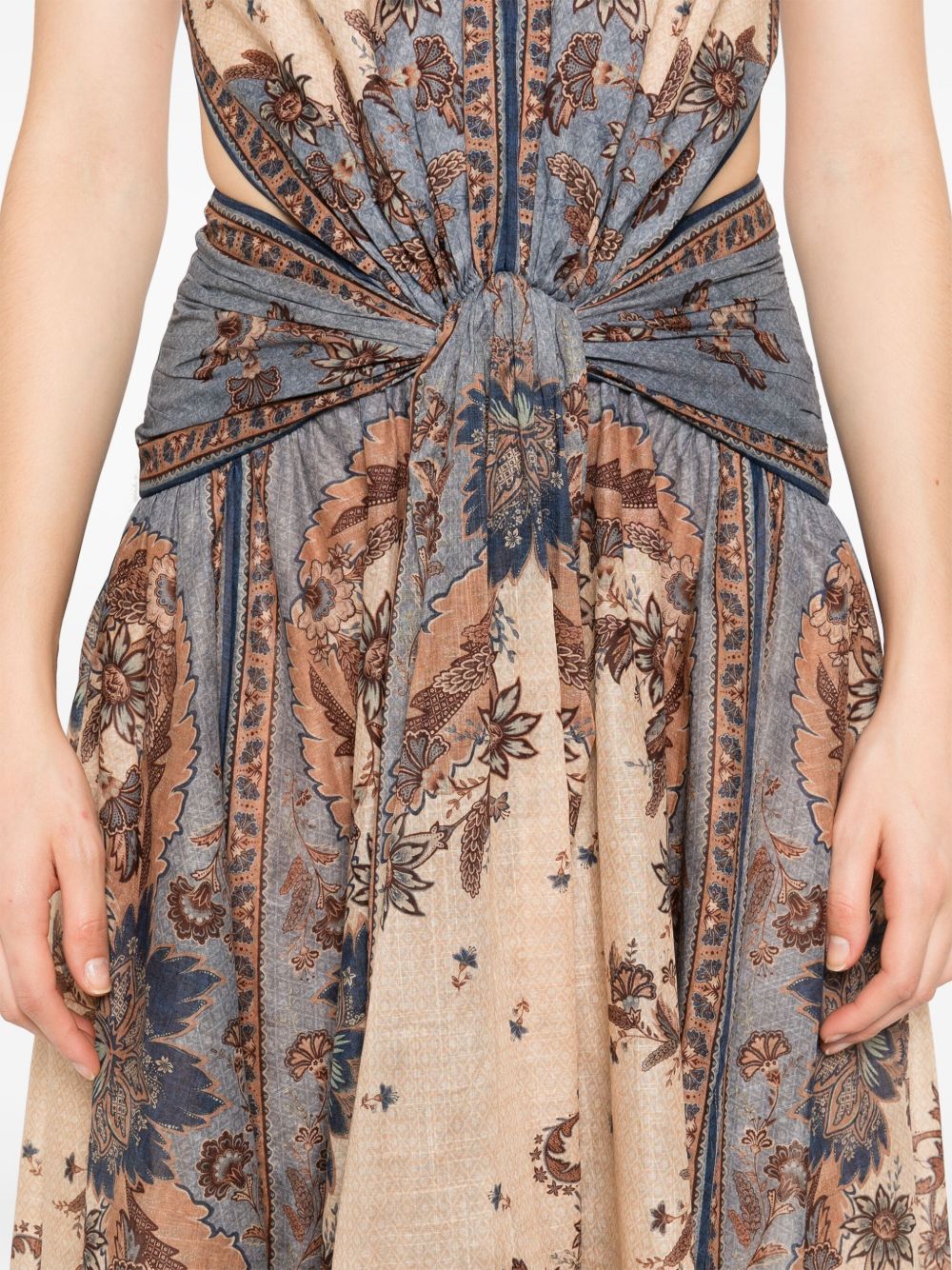 Zimmermann Ascension Printed Cotton Maxi Dress Blue
