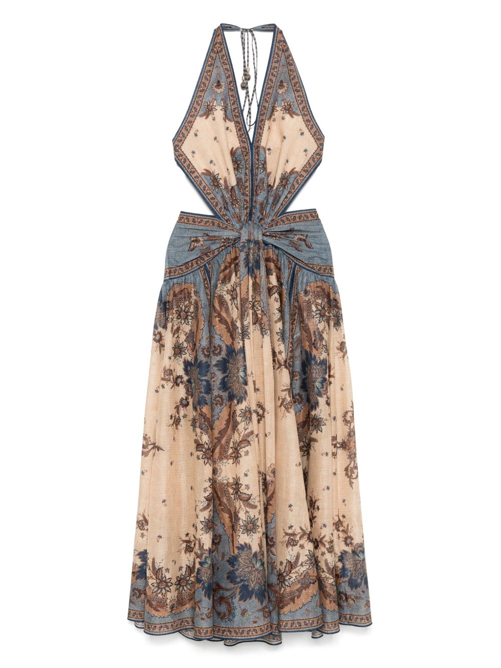Zimmermann Ascension Printed Cotton Maxi Dress Blue