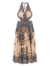 Zimmermann Ascension Printed Cotton Maxi Dress Blue
