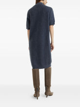 Brunello Cucinelli Sequin-Embellished Crocodile Mohair-Blend Dress Blue
