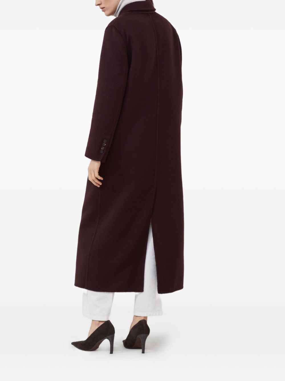 Brunello Cucinelli Double-Breasted Cashmere Coat Bordeaux Bordeaux