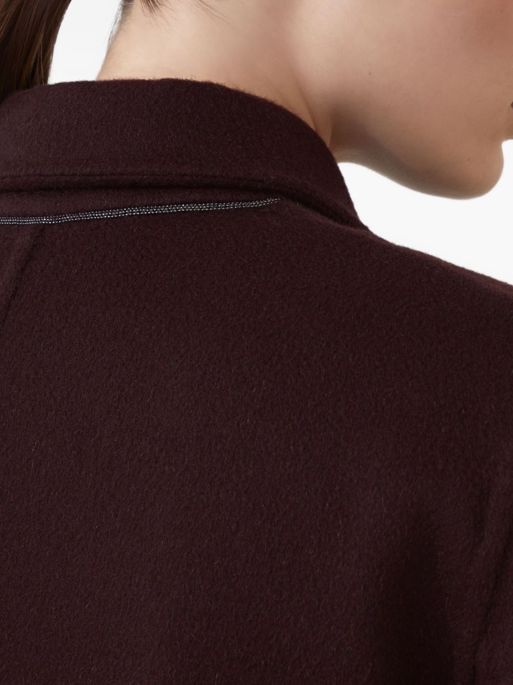 Brunello Cucinelli Double-Breasted Cashmere Coat Bordeaux Bordeaux