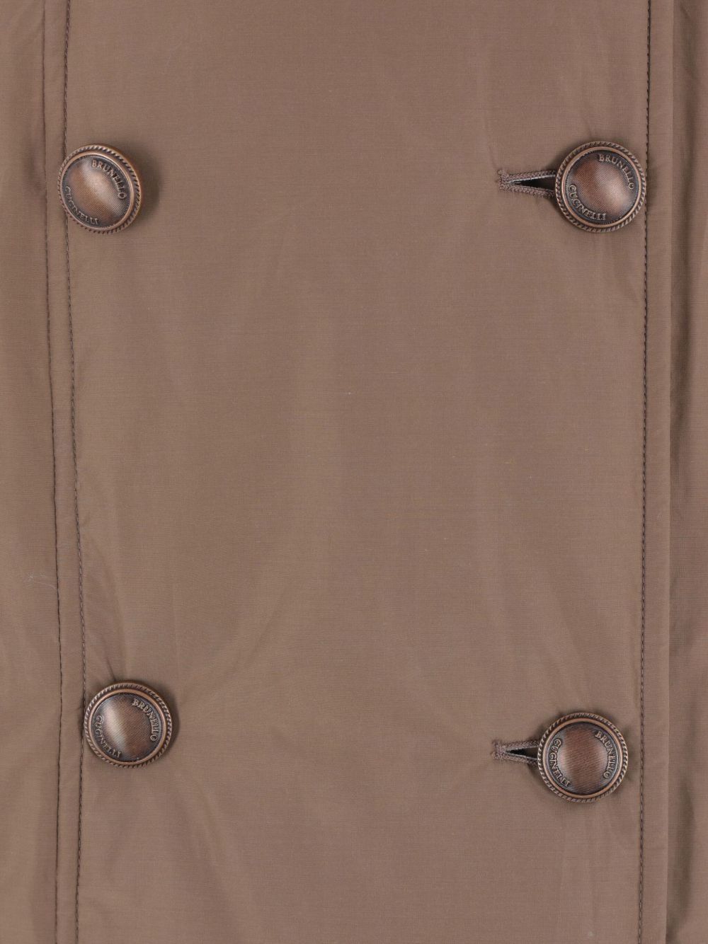 Brunello Cucinelli Double-Breasted Short Down Jacket Beige