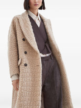 Brunello Cucinelli Double-Breasted Mohair and Wool Bouclé Coat Camel Camel