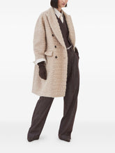 Brunello Cucinelli Double-Breasted Mohair and Wool Bouclé Coat Camel Camel