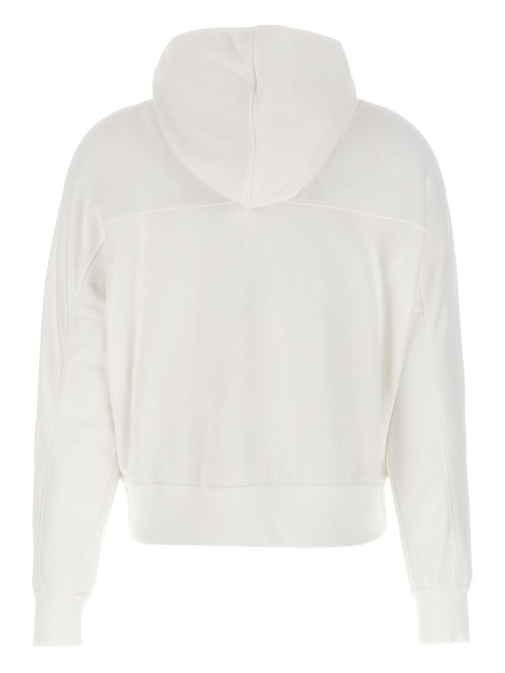 Brunello Cucinelli Cotton Zip Hoodie with Logo Patch White