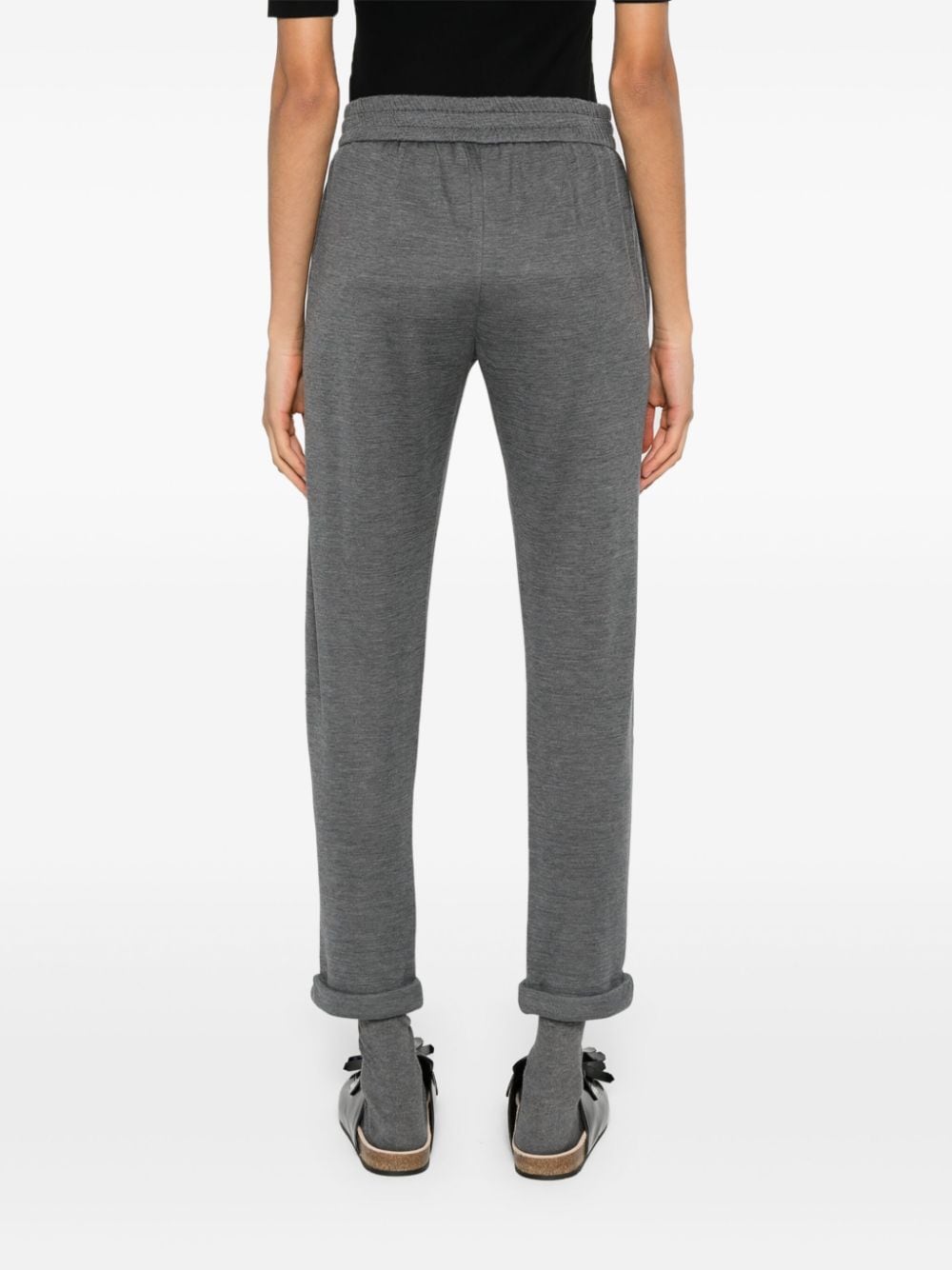 Brunello Cucinelli Grey Silk-Blend Tailored Trousers Grey