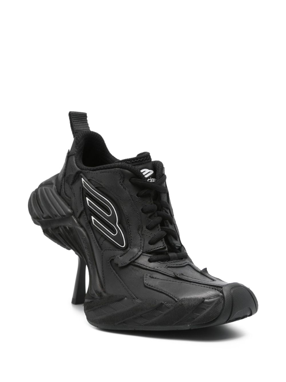 Balenciaga Monday Heel Sculpted Calf Leather Boots Black