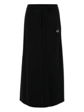 Balenciaga Striped-Detail Cotton Long Skirt Black