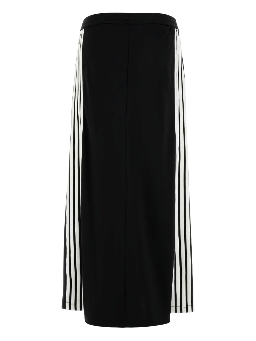 Balenciaga Striped-Detail Cotton Long Skirt Black