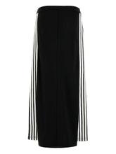 Balenciaga Striped-Detail Cotton Long Skirt Black