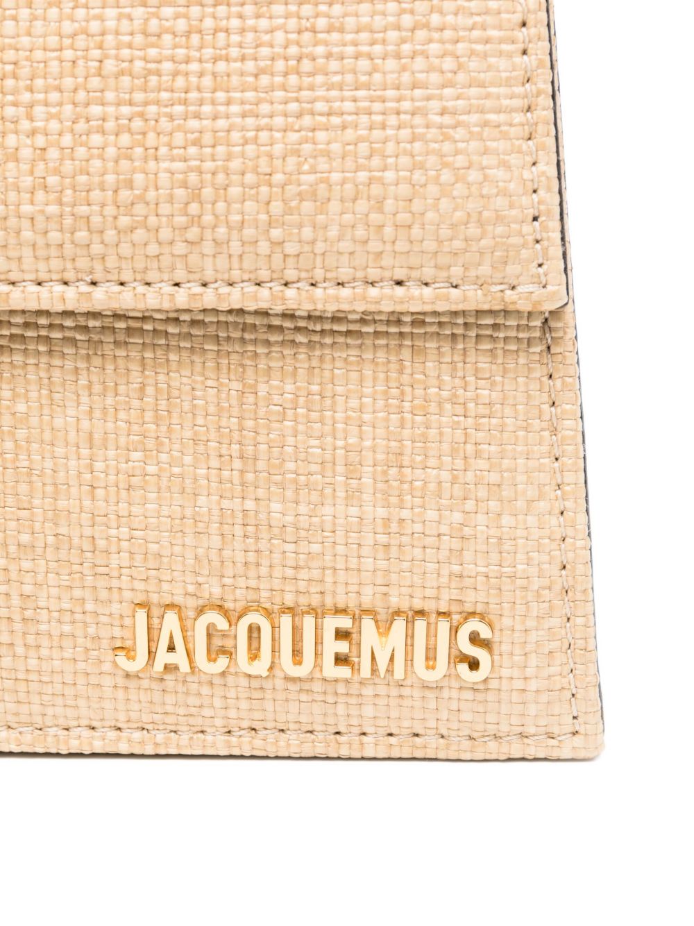 jacquemus the long bambino raffia-effect shoulder bag beige