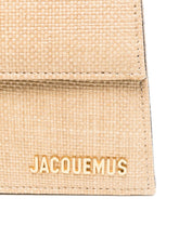 jacquemus the long bambino raffia-effect shoulder bag beige