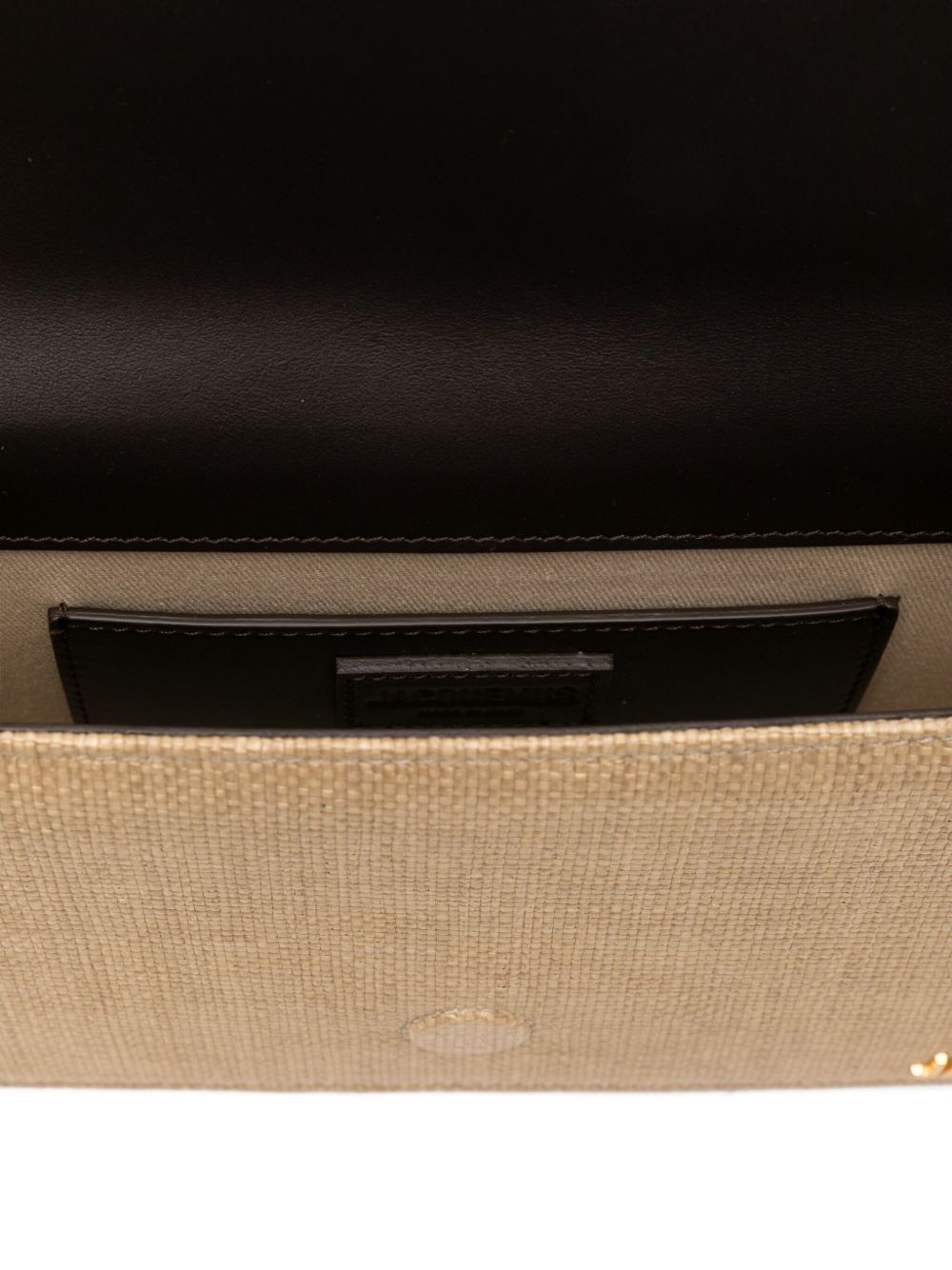 jacquemus the long bambino raffia-effect shoulder bag beige