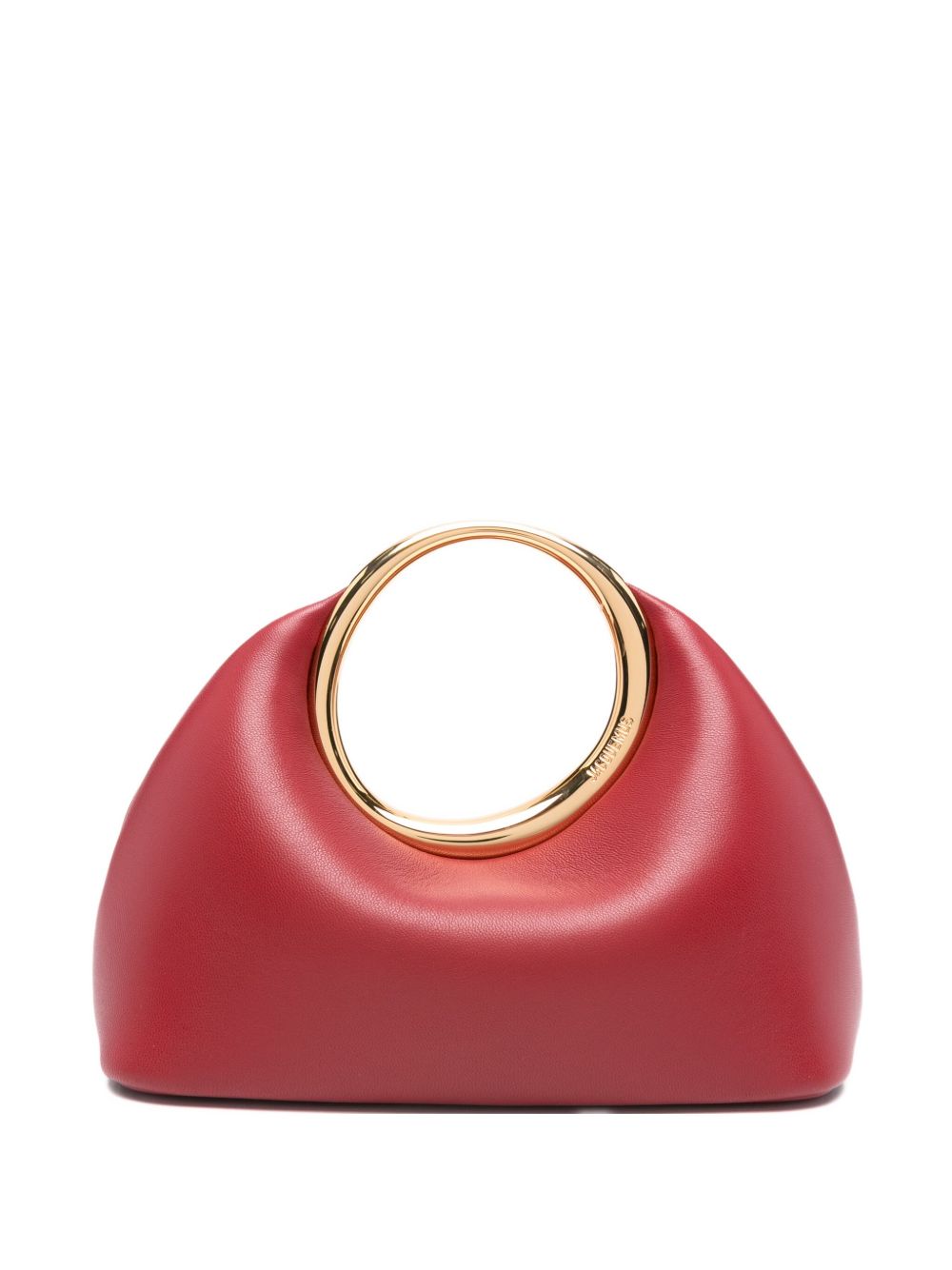 Jacquemus Little Calino Mini Leather Clutch Bag with Engraved Ring Handle Red