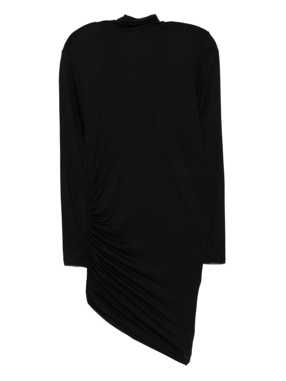 Jacquemus La Robe Spallina Asymmetric High-Neck Mini Dress Black