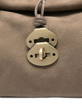 Zanellato Small Suede Twist-Lock Handbag Dove Grey
