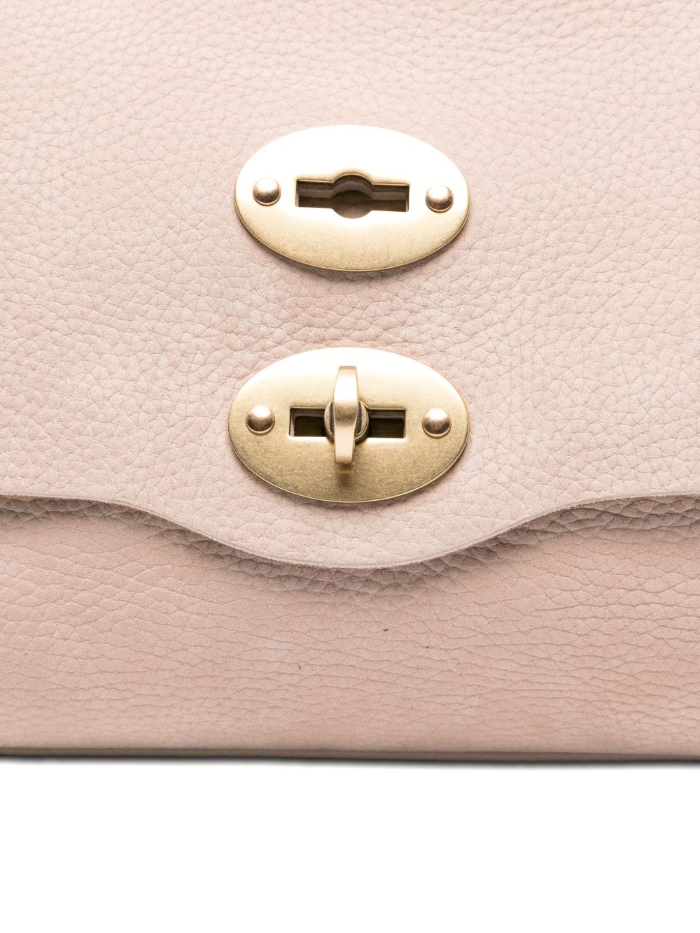 Zanellato Baby Postina Double-Clasp Studded Calf Leather Tote Bag Beige