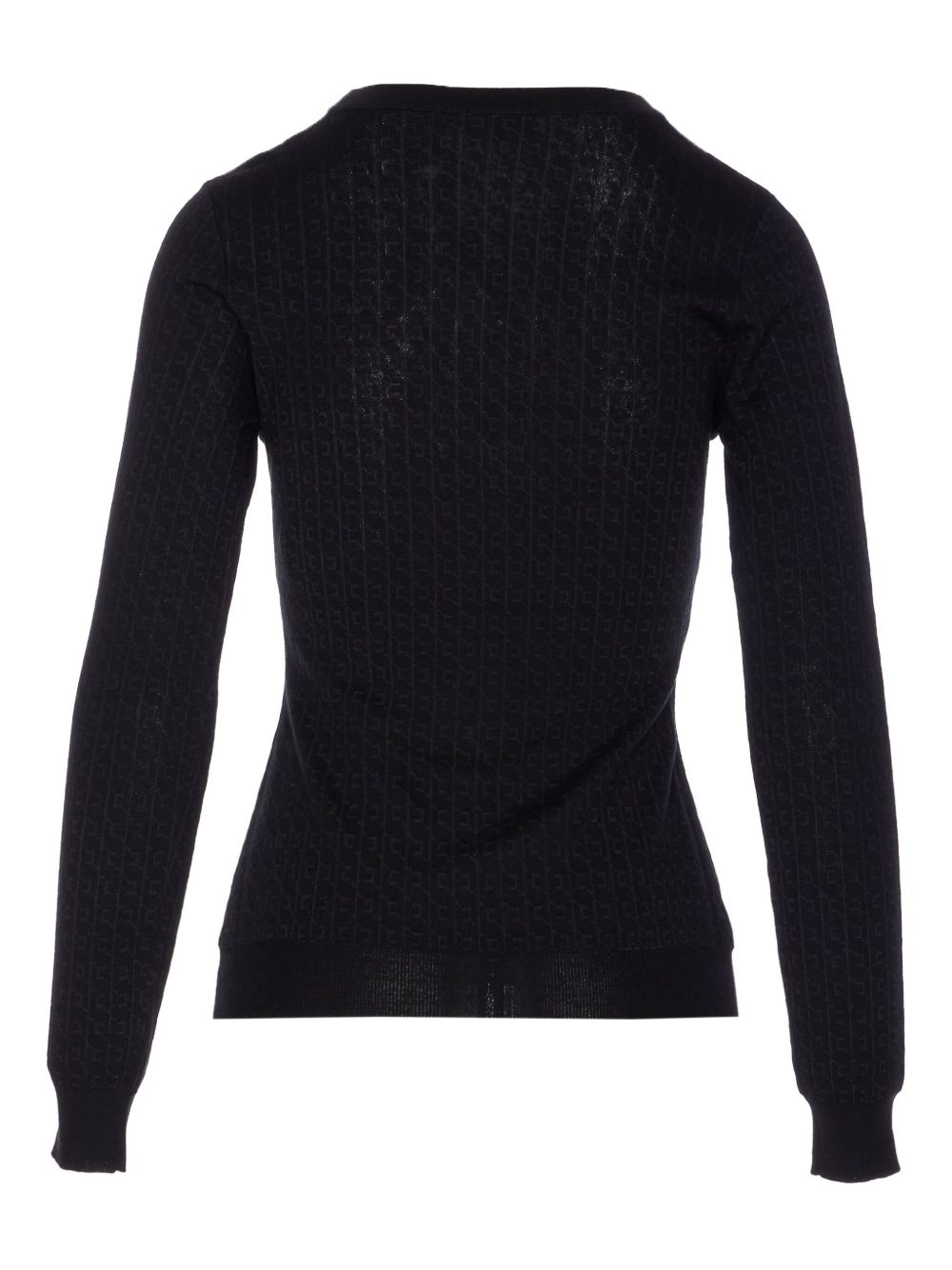 Elisabetta Franchi Silk Wool Blend Crewneck Sweater Black