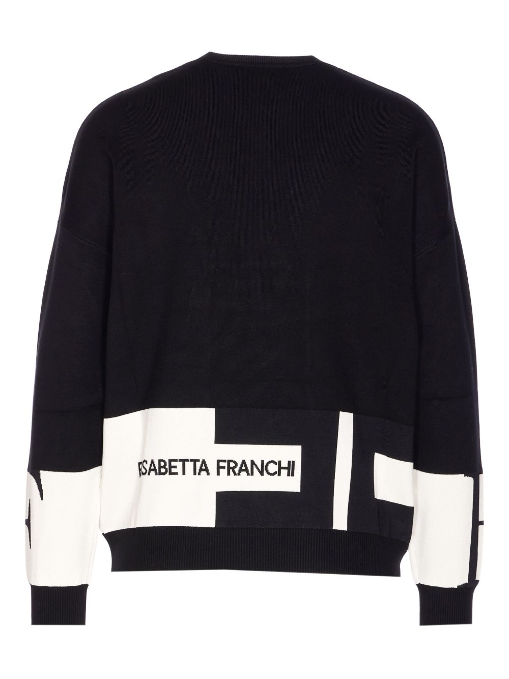 Elisabetta Franchi Silk-Blend Crewneck Sweater Black black