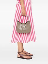 Emporio Armani Small Leather Shoulder Bag in Dove Grey